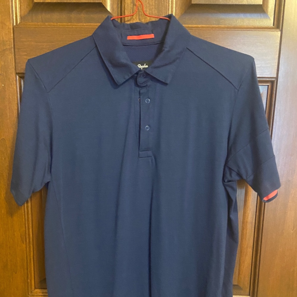 Rapha Men’s navy blue merino wool polo